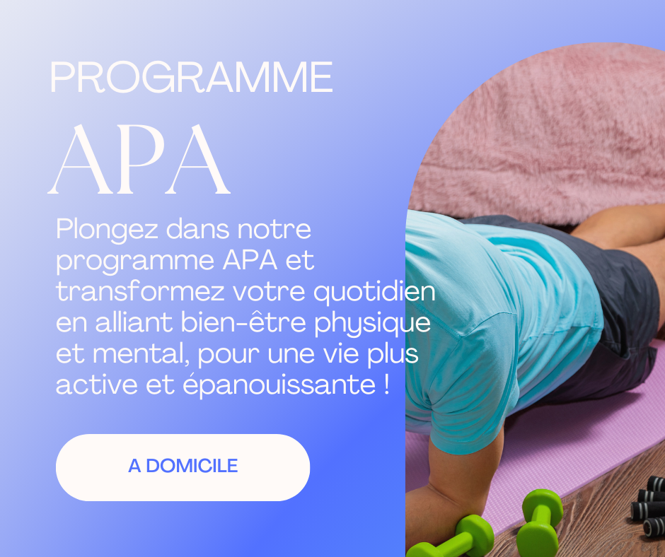 Exercices d’étirement et de renforcement encadrés par Matthieu, coach APA à Bordeaux.