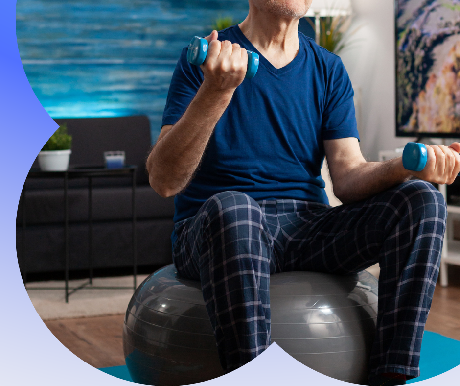 Séance APA avec élastiques pour renforcer les articulations à Fronsac.